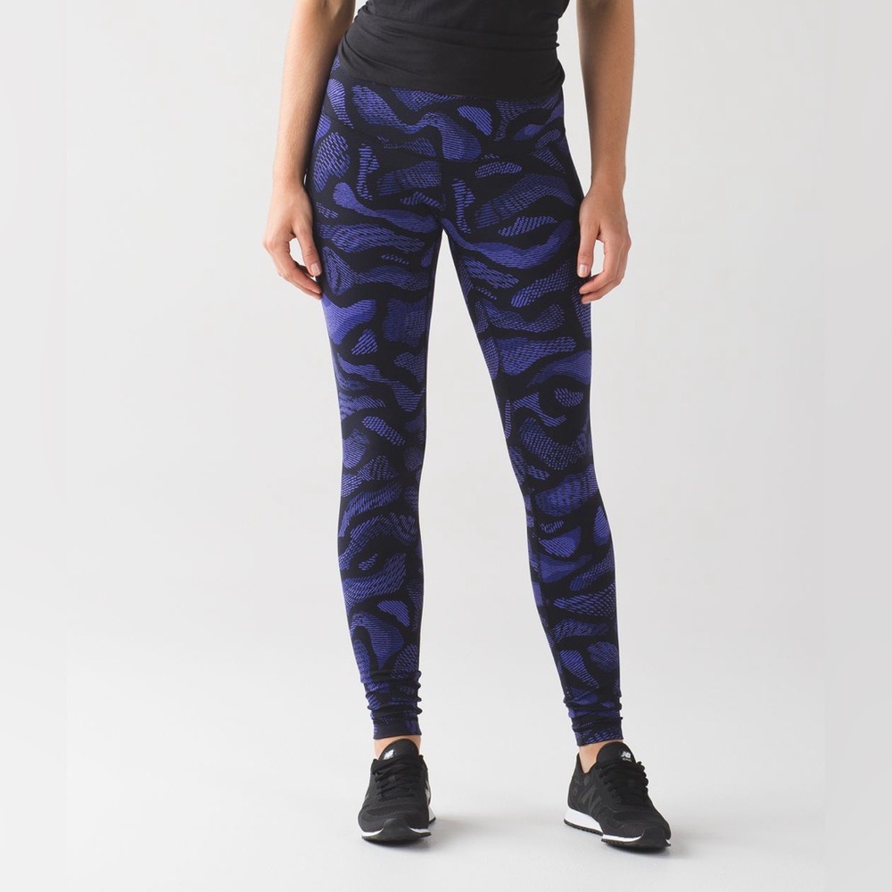 Lululemon Wunder Under Pant III Warp Super Purple Black Sz 10
